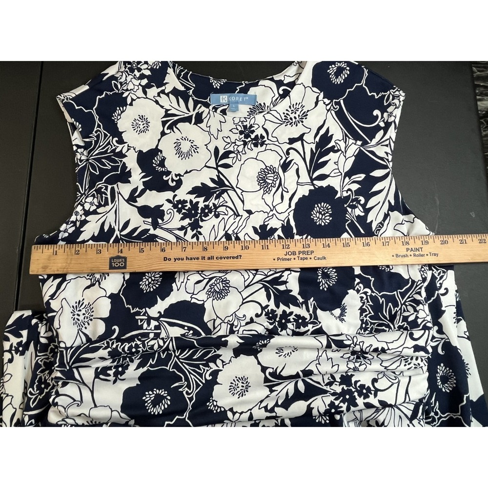 Koret Blue White Floral Sleeveless Dress Size Large - Picture 7 of 15